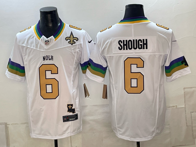 Men 2026 New Orleans Saints #6 Shough white Limited NFL Jersey 101202